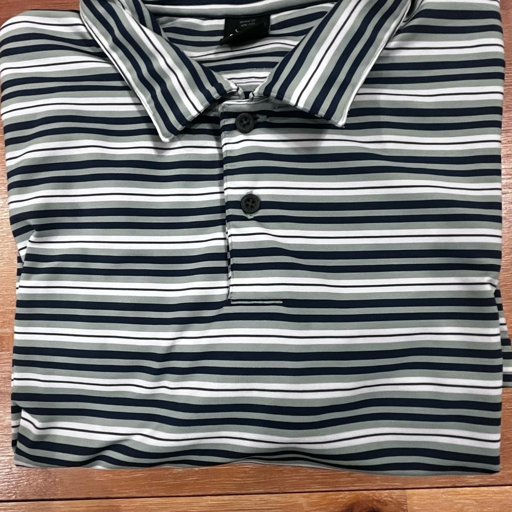 Oakley Hydrolux Striped Navy/green/white  Polo Shirt Men’s XL - Picture 9 of 9